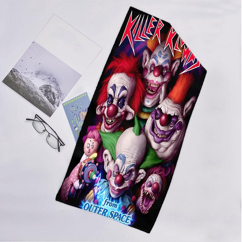Horror Clown Circus Fashion Beach Towel: Ideal for Summer Adventures Soft, absorbent and quick drying suitable for swimming and bathing