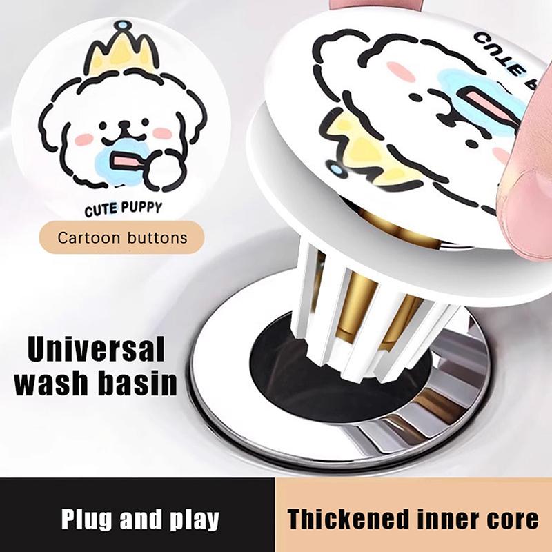 Durable Ceramics Bathroom Sink Plug Stopper Drain Stopper Anti-Odor Bathroom Sink Drain Plug Pressure Drain Filter Universal