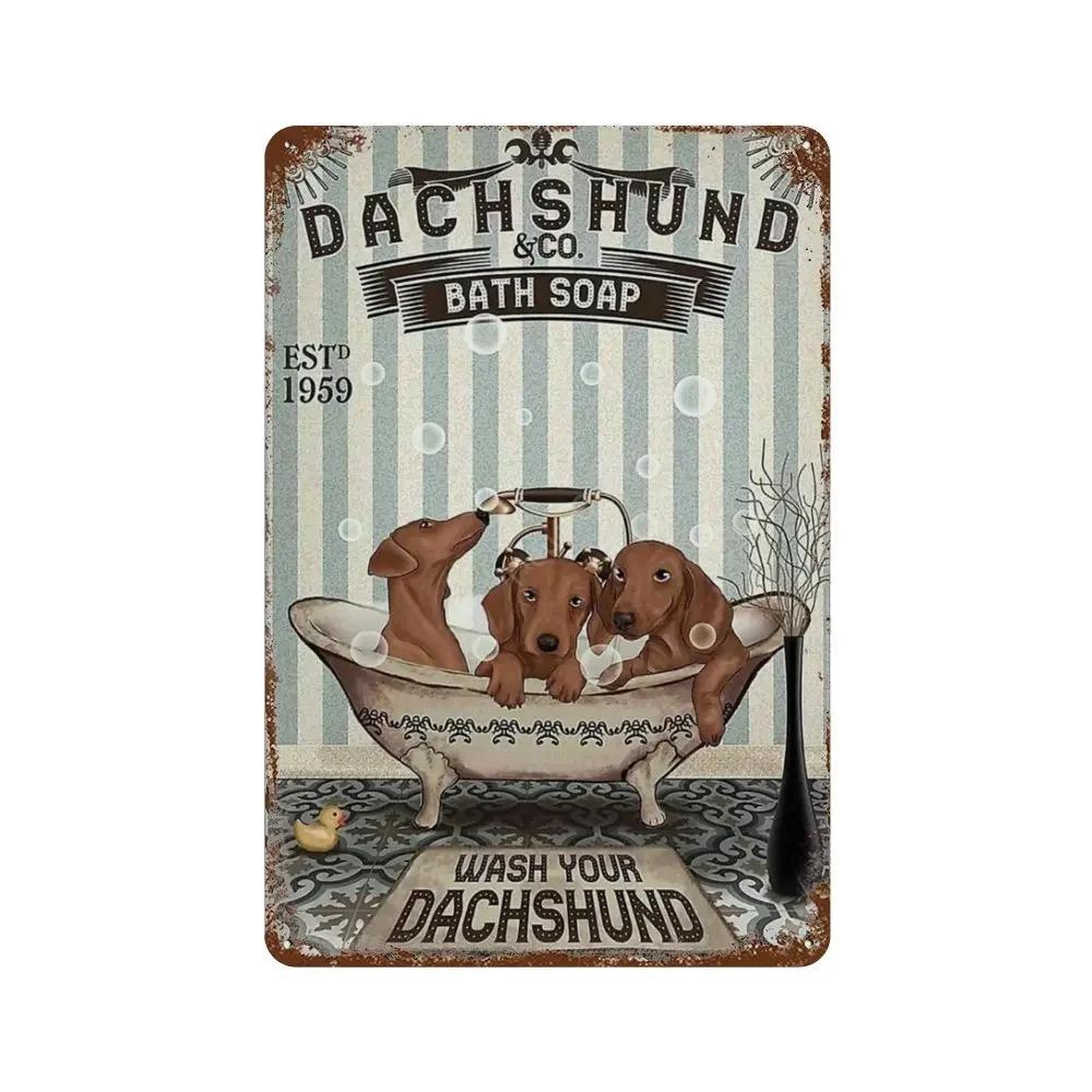 1Pc Vintage Funny Dachshund Dog Doberman Metal Aluminum Signs Napkins My Lord Metal Poster Dachshund Art Metal Plaque Wall De