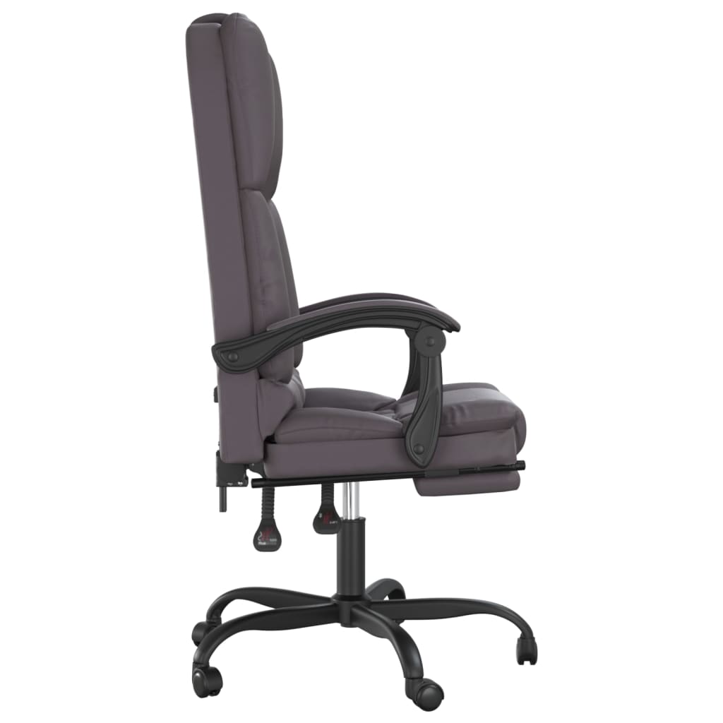 Vidaxl Foldable, Massage Office Chair, Grey, Faux Leather