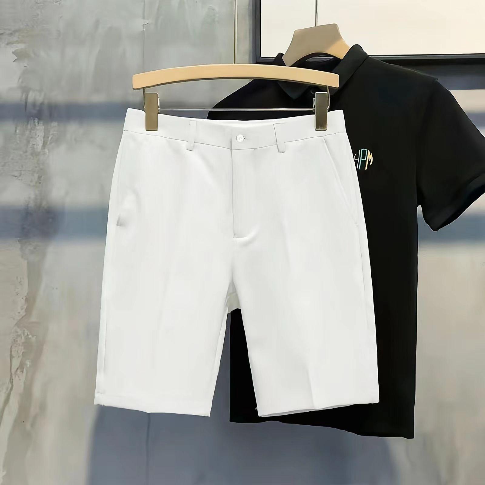 

Шорты Ice Silk Мужские летние брюки Мужские брюки с тремя точками Мужские классные тонкие модные повседневные брюки для мужчин 40 белый