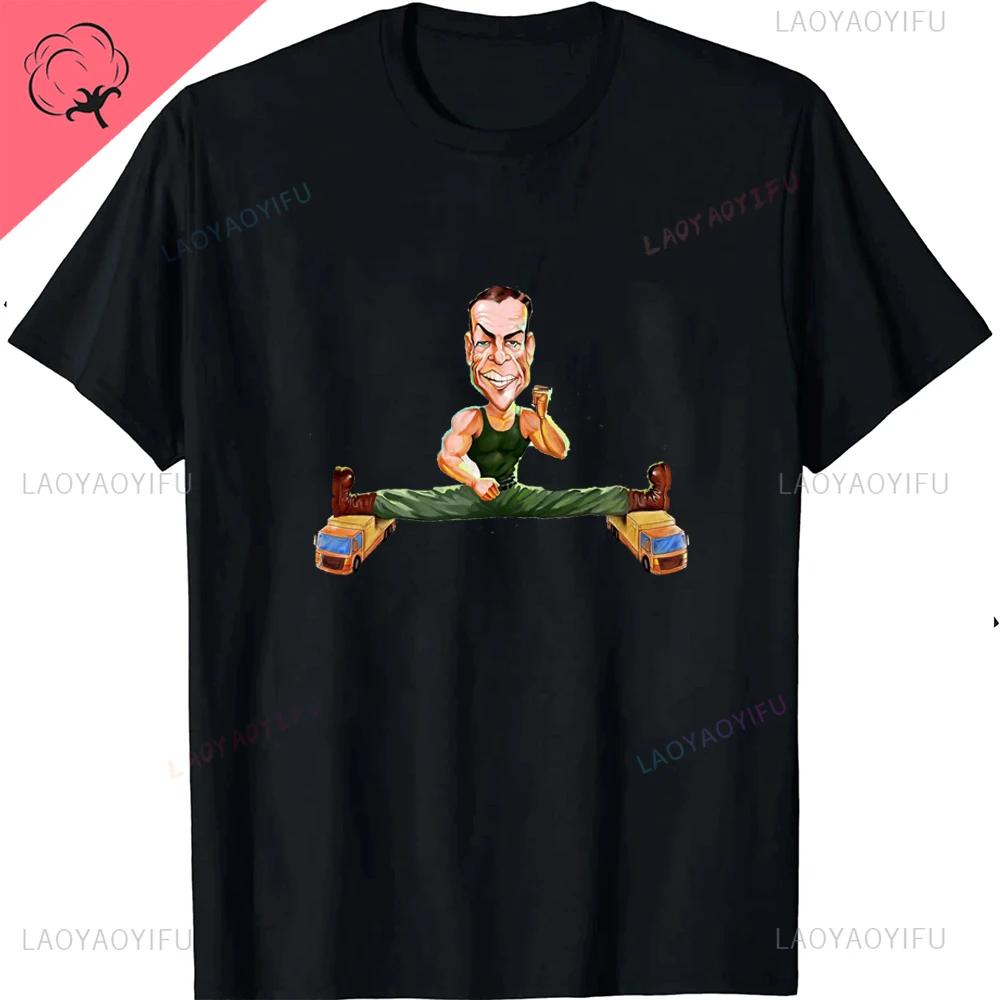 Vintage Cult Jean Claude Van Damme Kickboxer Movie Print T Shirt Woman Male Harajuku Classic O-neck Streetwear cotton