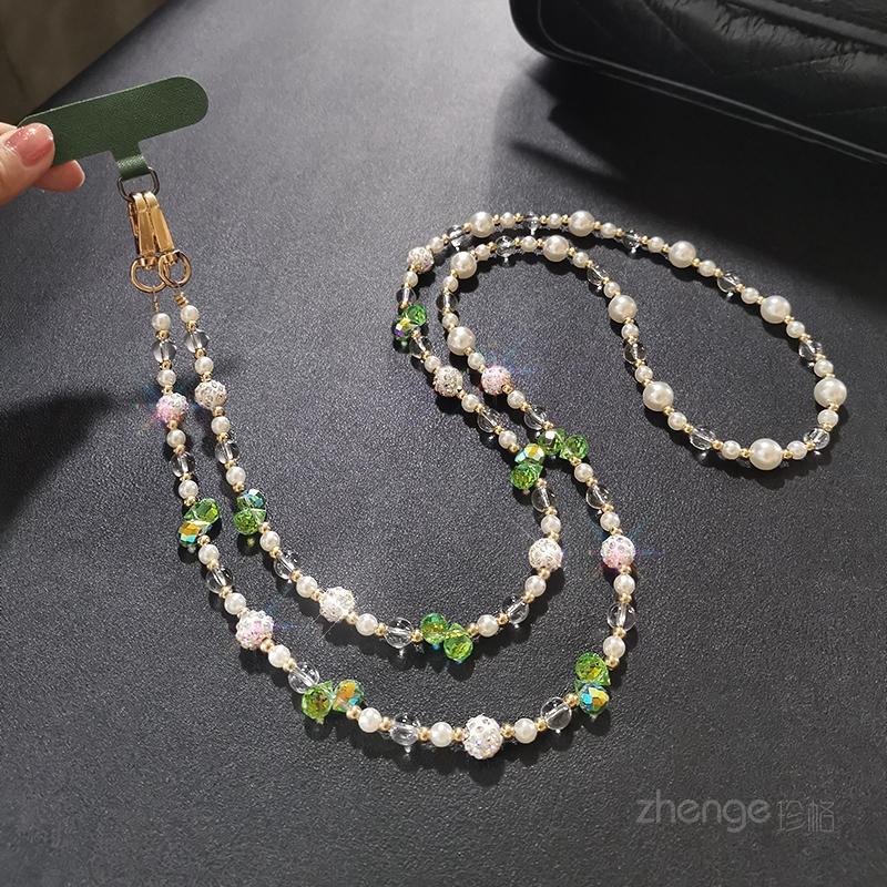 

Mobile Phone Hanging Chain Crossbody Can Carry Women s Crystal Sparkling Diamond Ball Strap Chain Universal Phone Case other