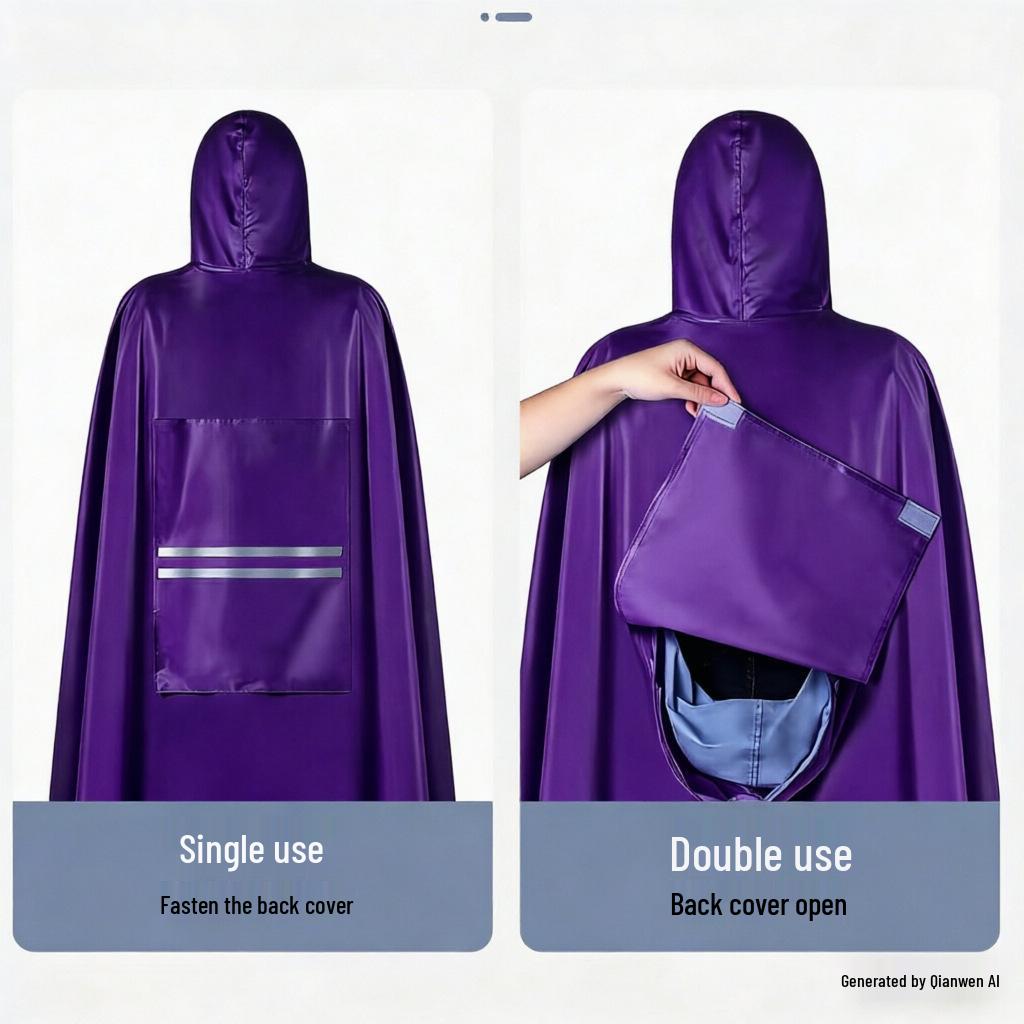 Poncho Impermeable Jacquard Oversized Premium para Patinetes Eléctricos y Motocicletas - Grueso, Cobertura de Cuerpo Completo, Anti-Lluvia Fuerte (Persona individual/doble)
