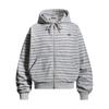 Unisex Oversized mikina s kapucí na zip s vyšívaným pruhovaným designem Ležérní Streetwear