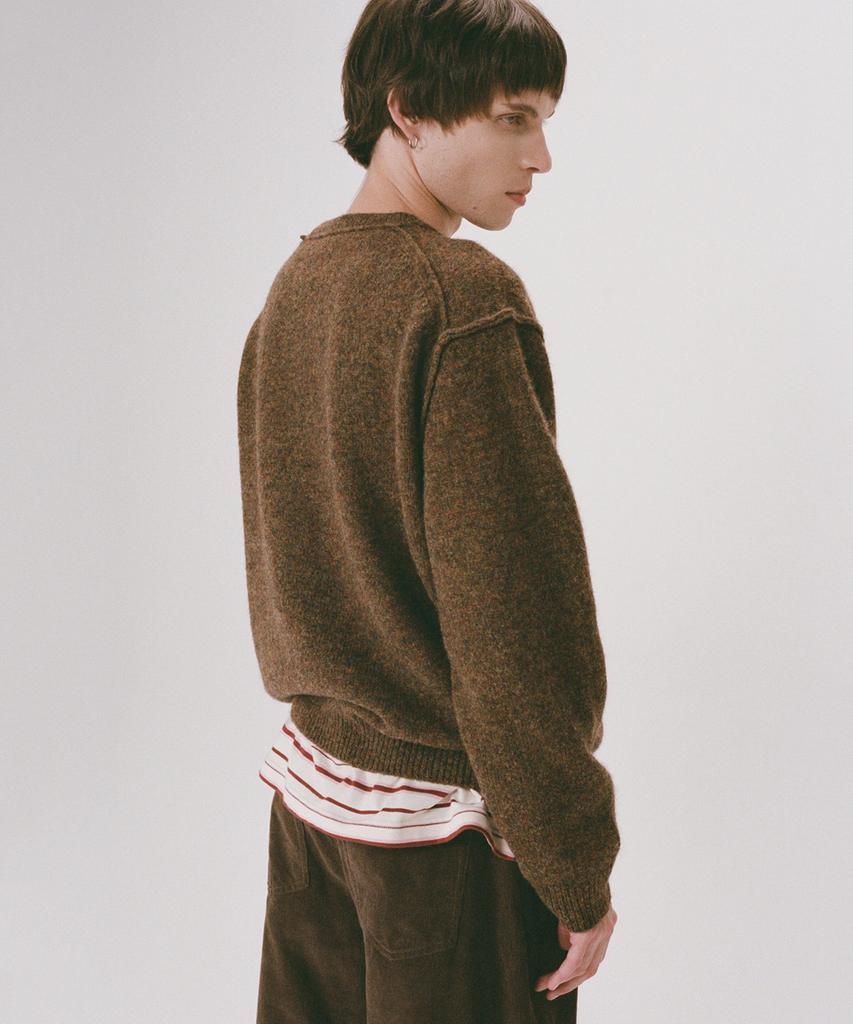 SHIRTER Shaggy Dog Reverse Seam Knit (Brown)