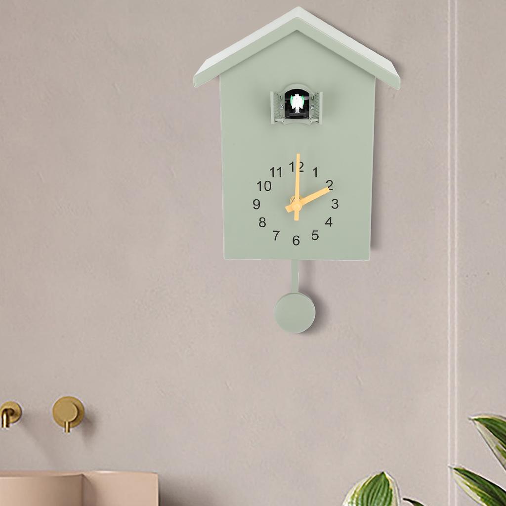 Bird House Wall Clock Bird Voice Call Nordic Bird House Wall Hanging Clock for Bedroom Living Room
