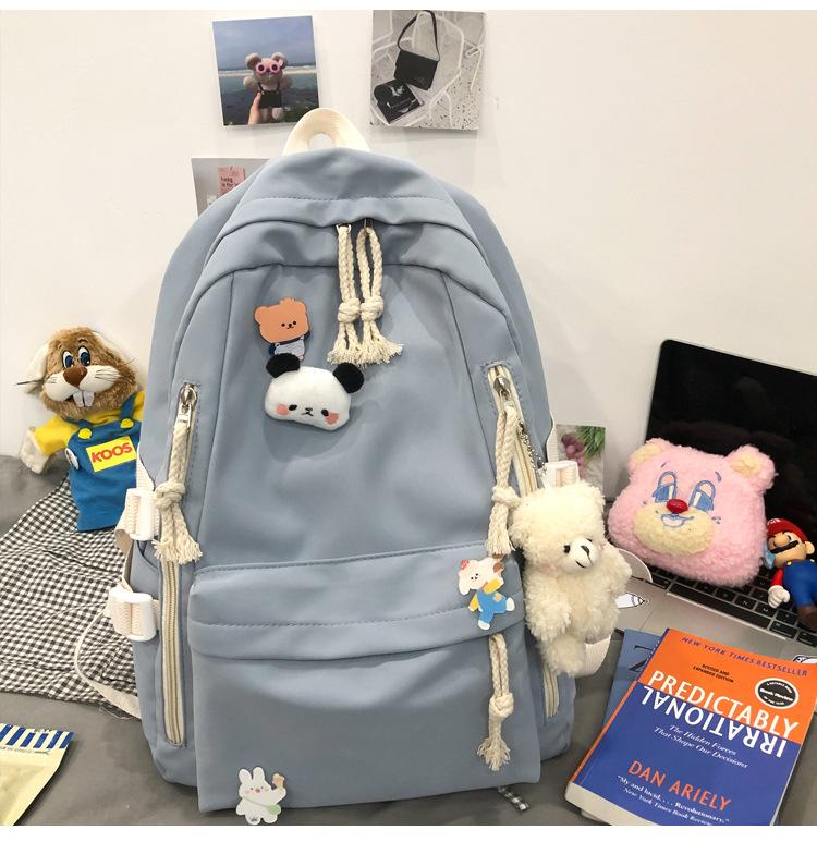 Schoolbag Female Junior High School Student Schoolbag Cute Harajuku Japanese Girl Backpack Large Capacity Versatile Korean Version Casual Backpack