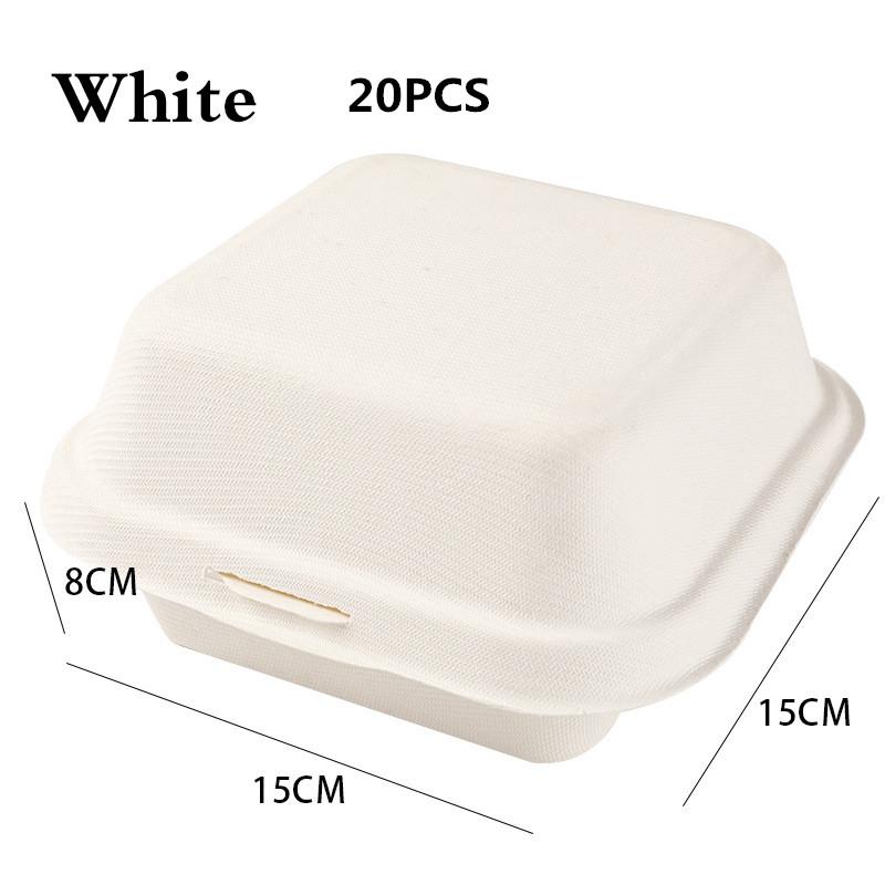 10/20pcs Disposable  Lunchbox Bento Food Containers Baking Dessert Cake Bowl Packaging Burger Snack Boxes Microwavable Home