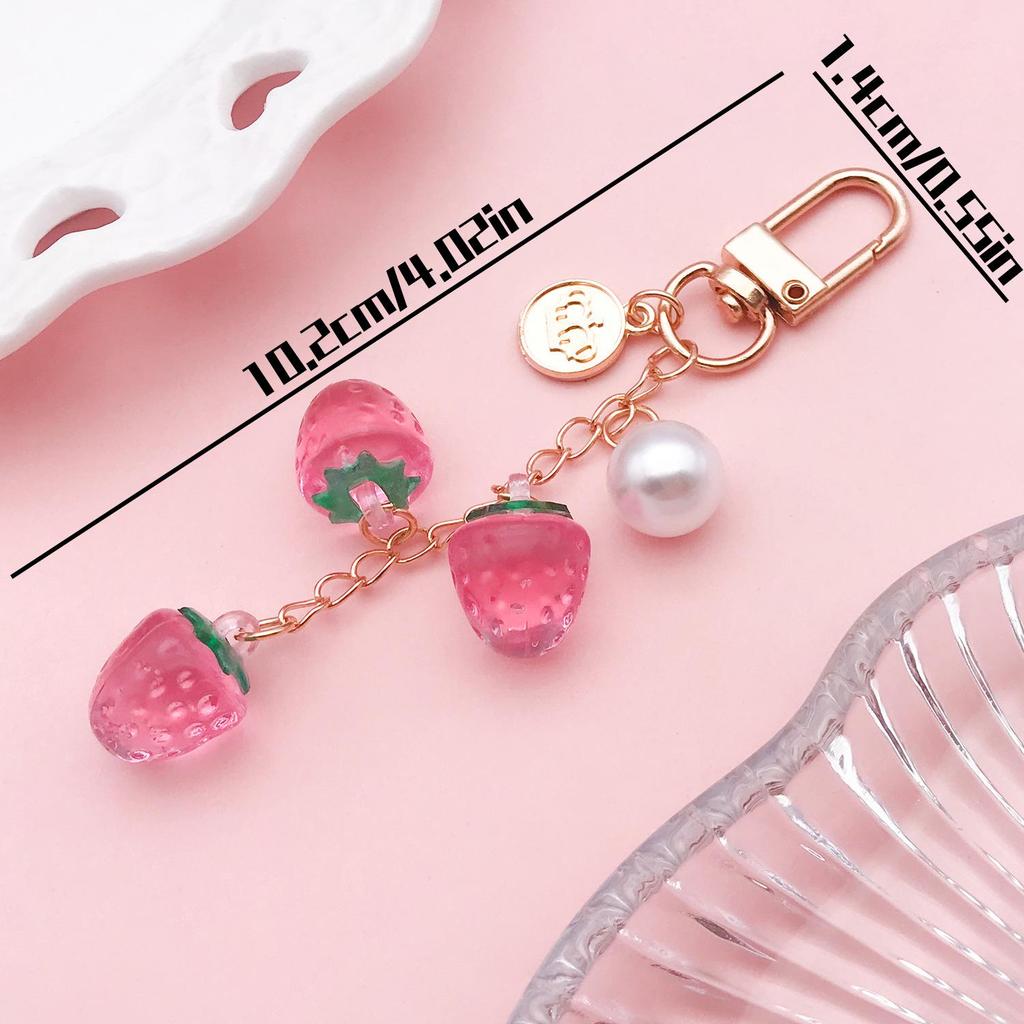 Smiley Cherry & Clover Keychain Pendant for Backpack & Earphone Case