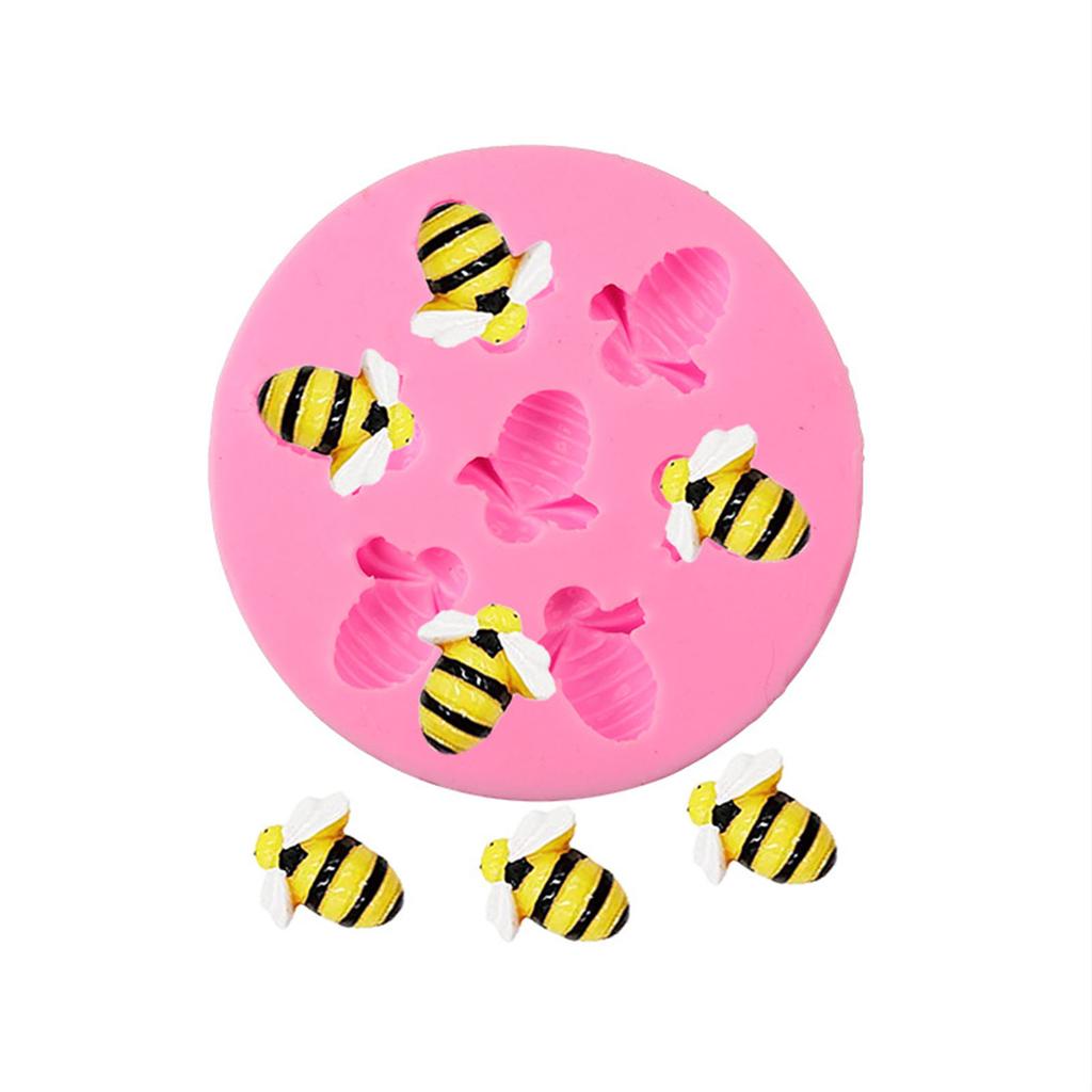 3/7-cavity Bee-Candy Fondant Molds Bubble Little-Bee Shape Baking Silicone Molds for Cake-Decoration Chocolate Crafts