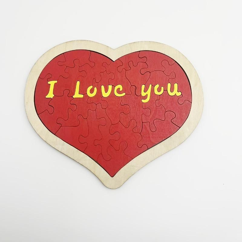 1Pc Valentine s Day Heart Puzzle: 20 Reasons To Love You and I Love You Puzzle Red Love Valentine s Day Party Gift for Couples