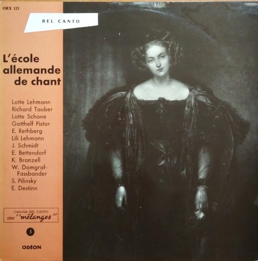 

LP Record VARIOUS Lcole Allemande De Chant ORX123 ODEON 1960 France Classical Used