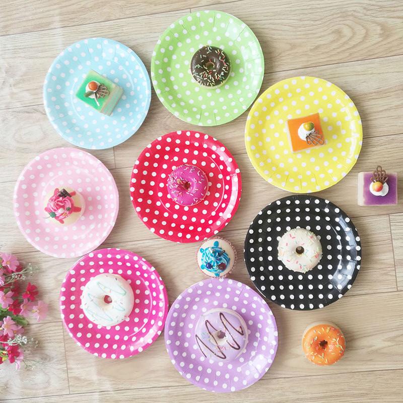 OIMG Polka Dot Disposable Paper Plates