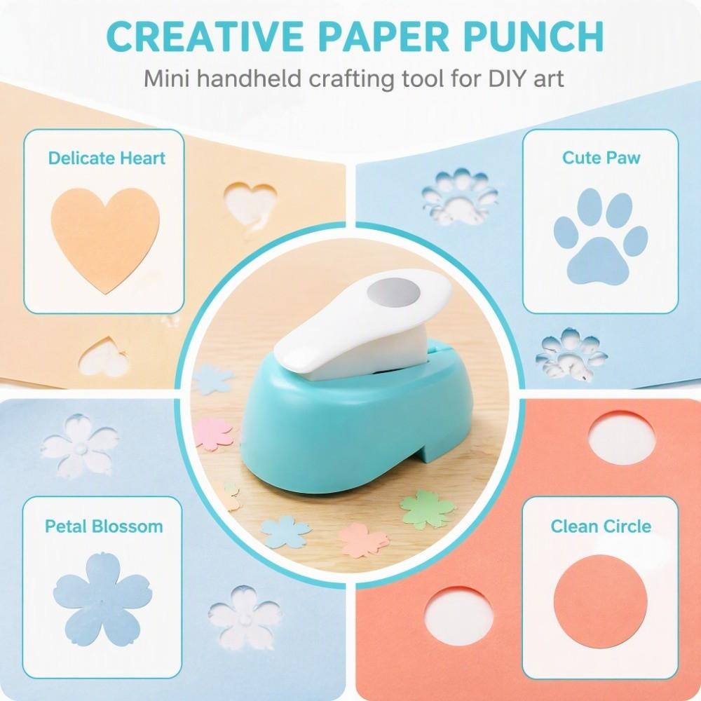 Mini Size Craft Punch Plastic Hole Punch Portable Paper Cutter Paper Decor