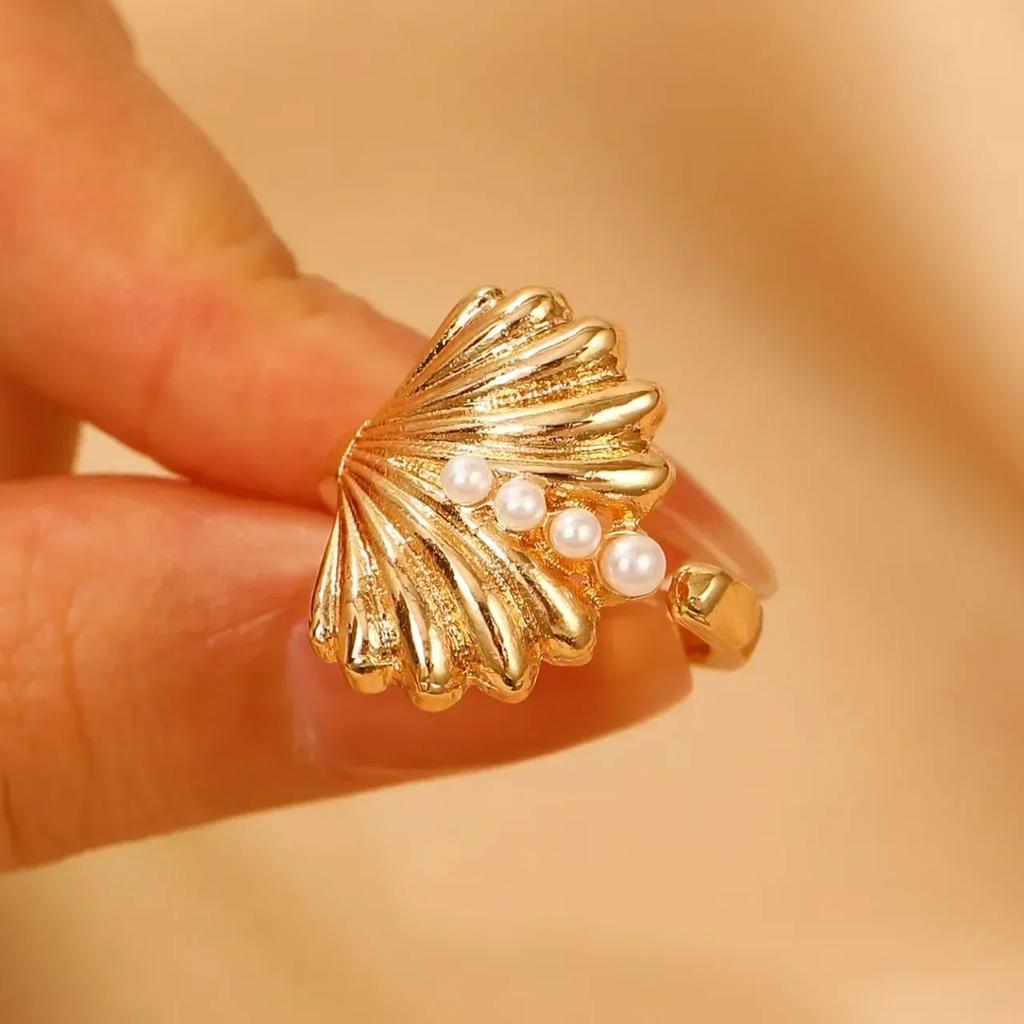 Schattige Minimalistische Imitatie Parel Ringenset voor Vrouwen Koreaanse Mode Onregelmatige Parel Vingerringen Nieuwe Trend Dames Sieraden Cadeaus