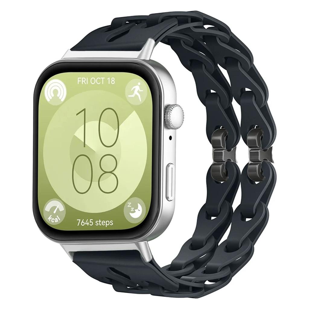 Silicone Chain Strap For Huawei Watch Fit 4 3 2 1 Wristband Bracelet Adjustable Band 18mm 20mm Replacement Strap
