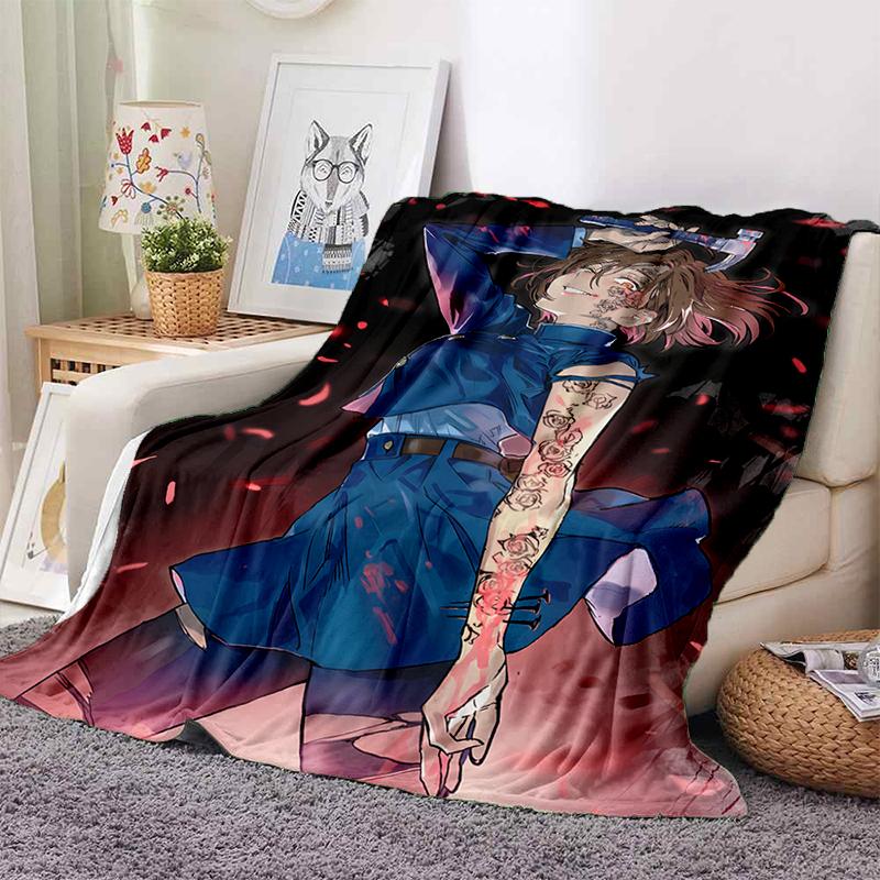 3D Cartoon Jujutsu Kaisen Anime Itadori Yuj Blanket,Soft Throw Blanket for Home Bedroom Bed Sofa Travel Picnic Office Cover Kids