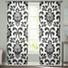 Blumen-Schwarz-Weiß-Gardinen für Wohnzimmer, transparenter Tüll, Fensterbehandlungen, Schlafzimmer, Küche, Heimdekoration, Schleier, Vorhänge
