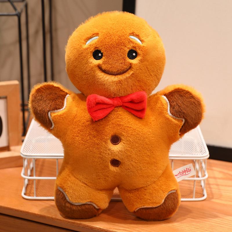 

Non-Toxic Christmas Tree Pendant Plush Toy Gingerbread Man Soft Dolls To Bags Santa Clauz Stuffed Animal Toys Plushie Gifts For Christmas 15cm