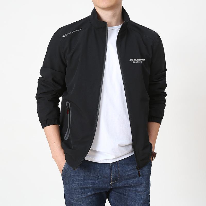 New Men's Autumn Casual Fashion Stand-Up Jacket Top Men's Large Size Quick-Drying Jacket Clothes