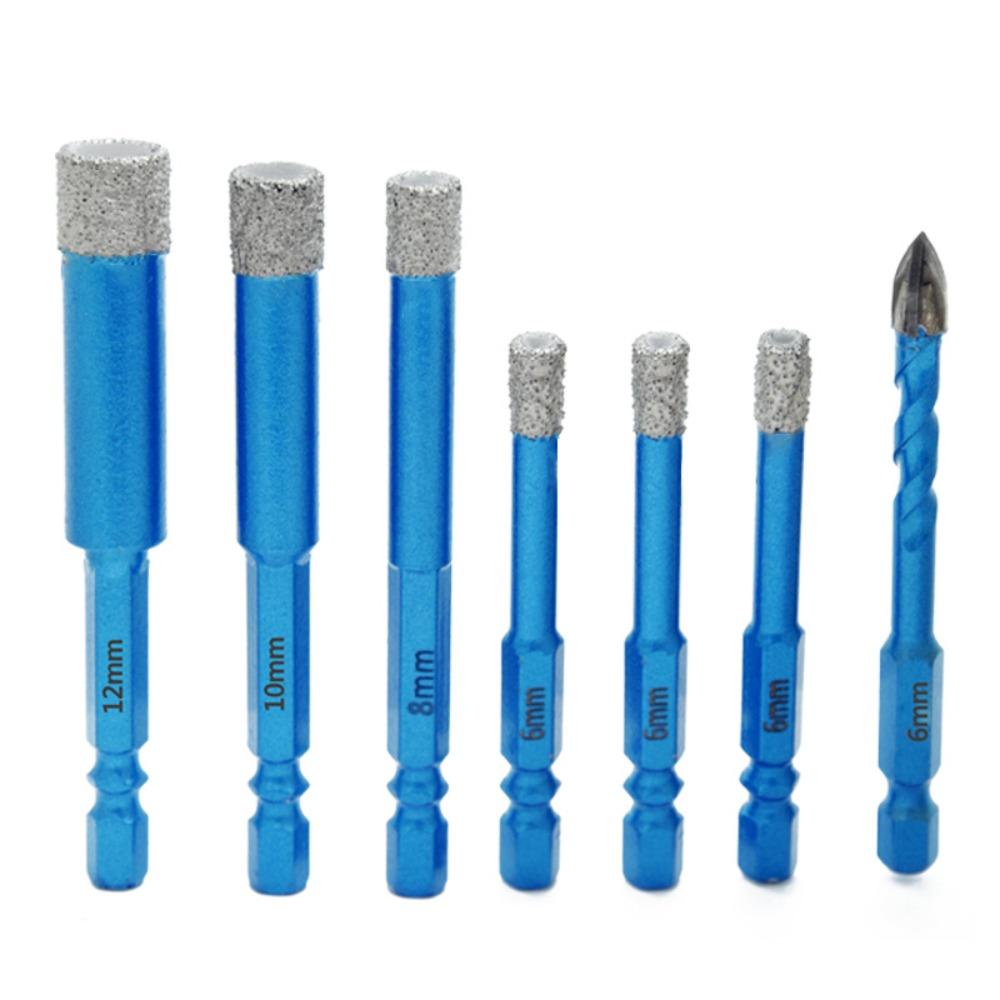 7pcs /set 6-12mm Tile Drill Bit Easy Chip Removal Hole Opener For Ceramic Marble Granite Tile