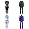 Goth Skull Cosplay Jumpsuit With Digital Print For Adults Halloween Costume