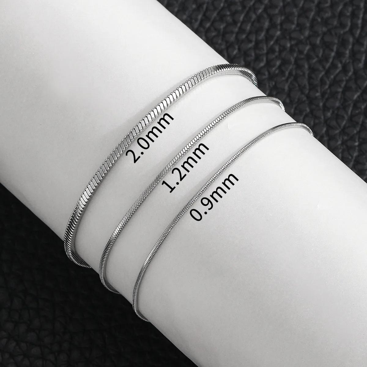 Simple MEN Stainless Steel Square Snake Bone Chain Bracelet Hip-Hop Jewelry Trendy Party Accessories Bracelet For Women 1.2mm