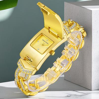 Full Diamond Flip Women Small Watches Brand Luxury Fashion Quartz Creative Ladies Bracelet WristWatch