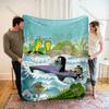 Cute Little Mole Print Cartoon Blanket Warm Soft and Comfortable Home Travel Sofa Bedding Camping Cars Cover Blanket for Gifts