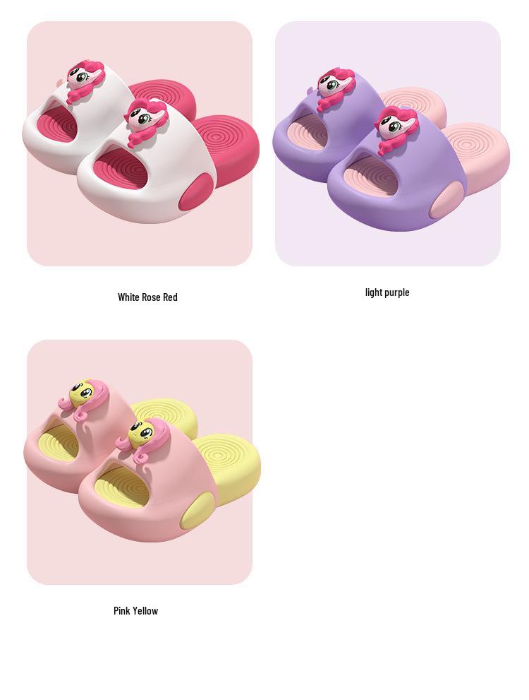 Authentic My Little Pony Parent-Child Non-Slip Summer Slippers for Kids - Pinkie Pie Cartoon Indoor Shoes