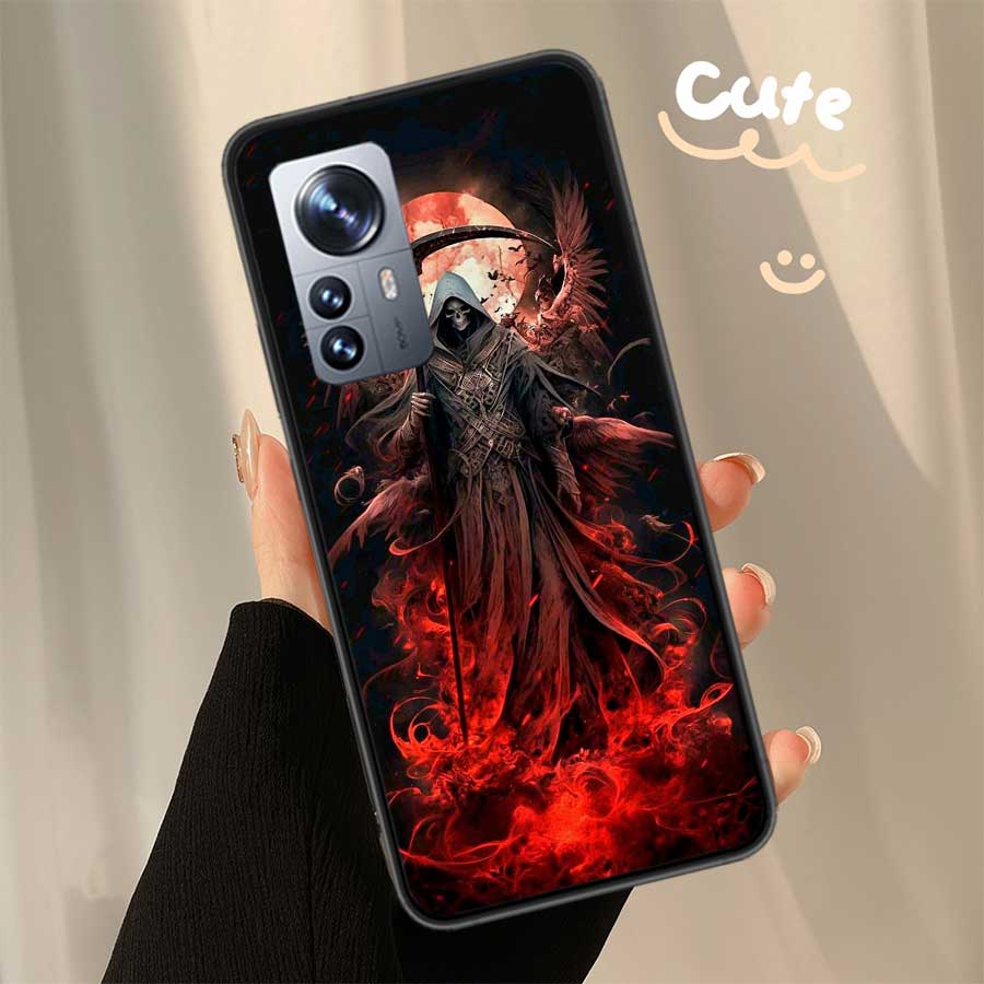 Death Grim Reaper Skull Phone Case For Xiaomi Poco X7 X6 X5 X4 X3 GT NFC M4 M5 Pro 5G M3 Mi F6 F5 F4 F3 F2 F1 Capa Coque TPU Cov