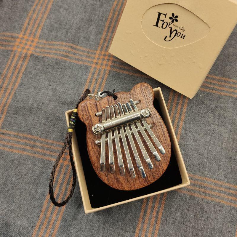 8-Note Mini Kalimba Thumb Piano for Kids - Solid Wood & Crystal Design