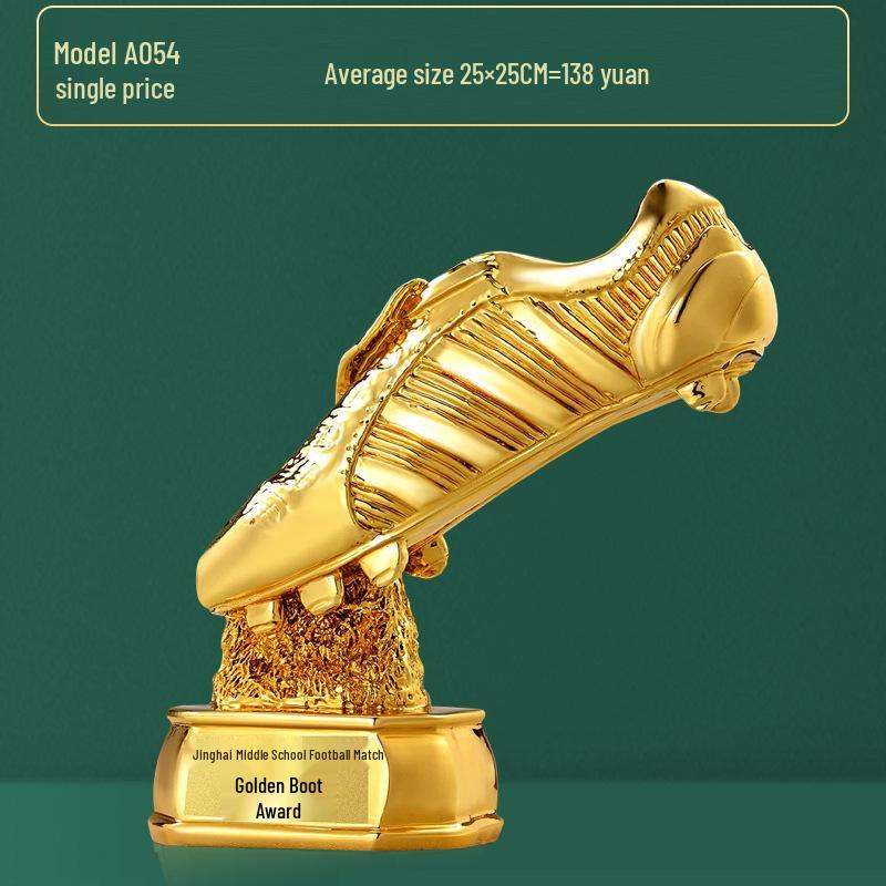 Custom Crystal Football Trophy - 2025 Golden Boot Top Scorer Award (Extra Large)