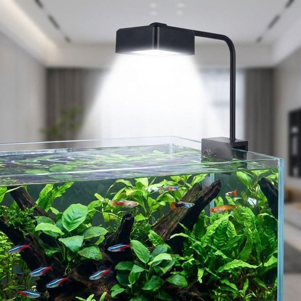 Waterproof LED Aquarium Light Dimmable Eye-friendly Fish Tank Clip Lamp 3 Color Modes Smart Control Aquatic Plant Light