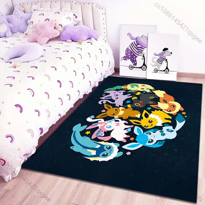 Classic 17 Styles P-Pokemon Eevee Cartoon Carpets Rug for Living Room Bedroom Bedside Floor Mat Area Rug Home Decor Potdemiel