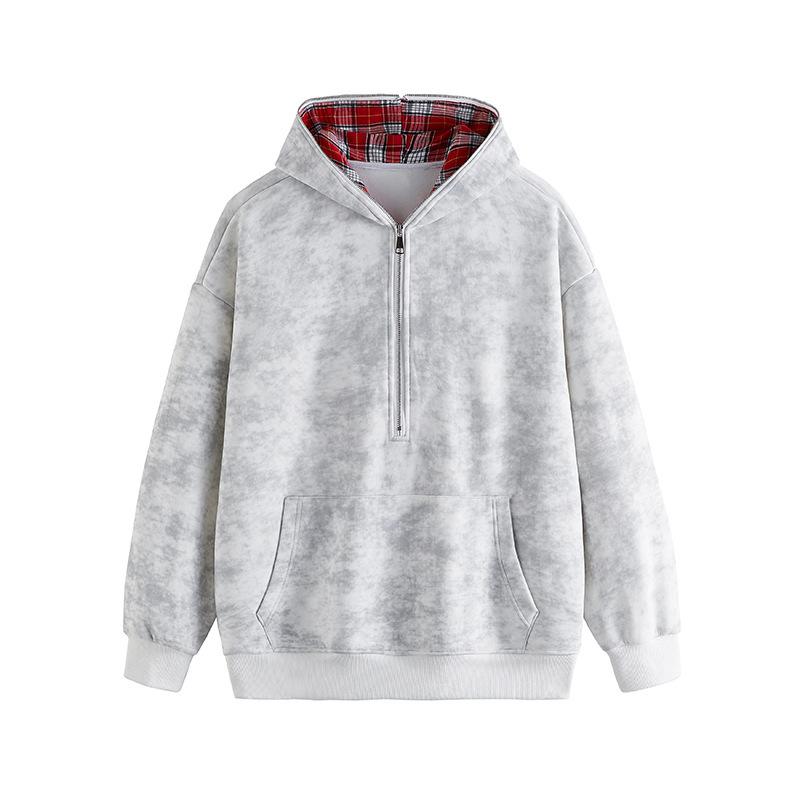 New Autumn and Winter Men's Washing Dirty Cloth Fleece Large Size Fake Two-piece Sweatshirt Coat Men's Top