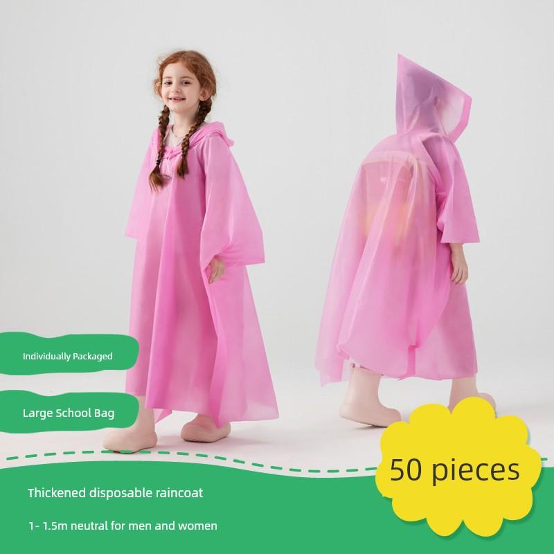 Children's Disposable Raincoat, Full-Body Portable Poncho for Kindergarten Students, Boys and Girls, Elementary School Students, with Thickened