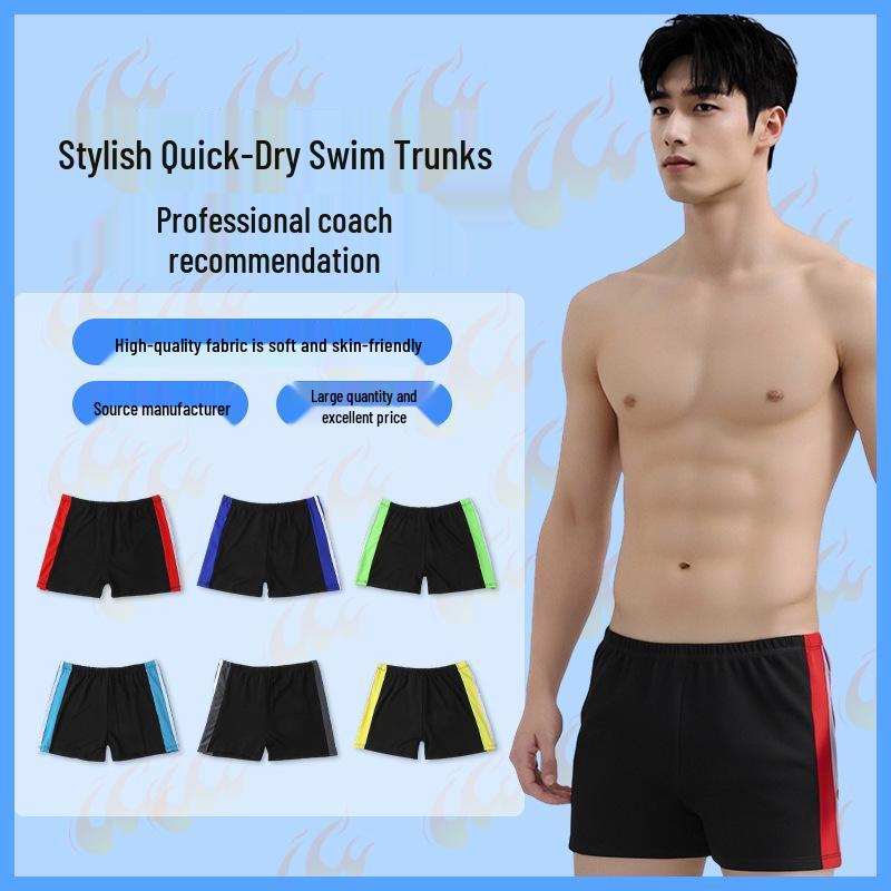 Badebukser for menn: Ungdom og tenåring Løs passform, Anti-flauhetsdesign for svømming og varme kilder.