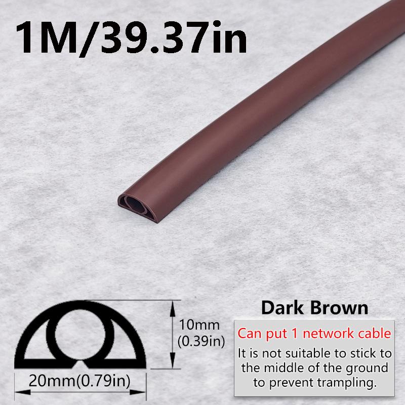 

1PC 1/3M Floor Cord Cover Sheaths PVC Flexible Electrical Conduit Cable Protectors Self-adhesive Cable Hiders for Floors