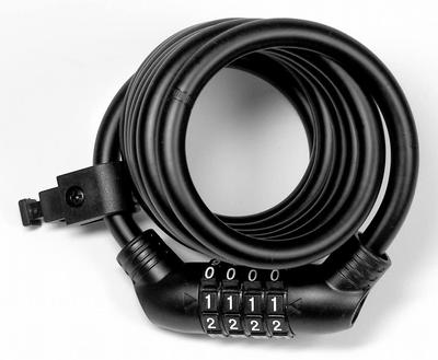 ULAC ZEN MASTER Eco Cable Fahrrad-Spiralschloss 10mmx180cm Schwarz UL-A600-01