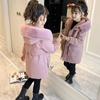 Winter Little Girl Cotton Jacket Girl's Plush Thickened Coat Velvet Keep Warm Jacket for Girls Parka Snowsuit Hooded Teenagers Children Outerwear