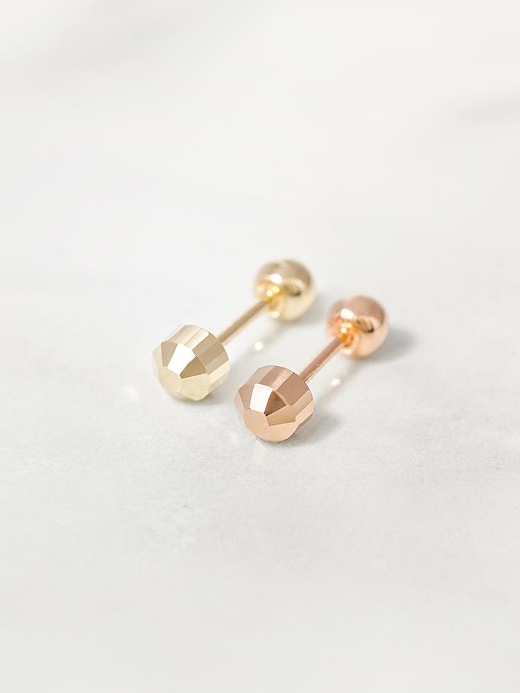 Minimalpiercing 14K Shining Round Cut Piercing Earrings