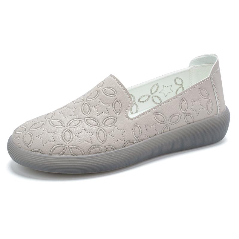 

Женские мокасины Лоферы Повседневная кожаная обувь Слипоны балетки Большой размер EU:41 серый