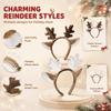 Fluffy Deer Ear Hair Hoop Plush Antler Horn Hairband Soft Christmas Headband  Hair Accessories