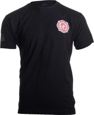 Feuerwehrmann Mut Ehre Rettung Abzeichen Schwarzes T-Shirt