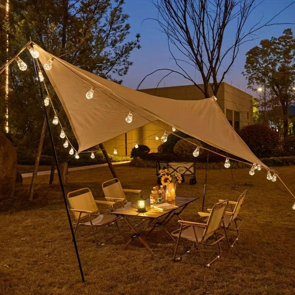 Vintage Hemp Rope Solar String Lights Outdoor, Waterproof Garden Decor Fairy Light for Patio Gazebo Fence Yard
