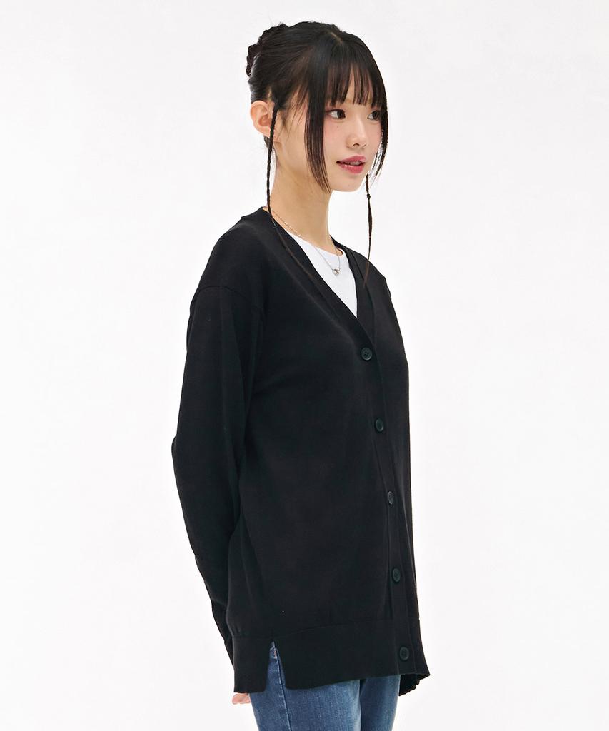 Chasecult Women'S V-Neck Long Cardigan - Black