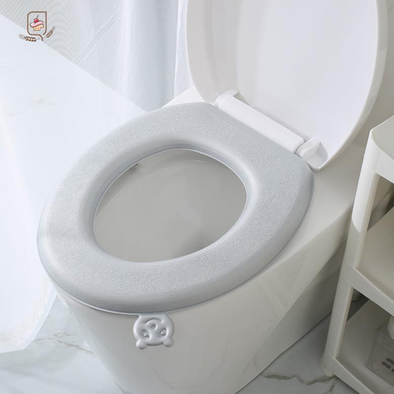 1 Stück EVA Wasserdichte Toilettensitzabdeckung Verdickt Ganzjahres-Universelle Toilettensitzauflage Klebeart Toilettenauflage Zubehör