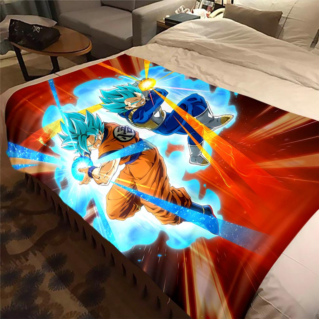 1PC Dragon Ball Super Print Flannel Blanket, High quality All Seasons, Home Decor, Warmth and Comfort, Perfect for Christmas Gifts